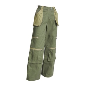 Pantaloni <span class=keywords><strong>Cargo</strong></span> Larghi da <span class=keywords><strong>Donna</strong></span> Personalizzati <span class=keywords><strong>Verdi</strong></span> con Grandi Tasche e Zip, Stile Casual con Spacco e Cintura, Sexy e alla Moda, Stile Street Loose - Product Image 1