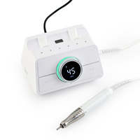Station de lime à ongles électrique professionnelle 85W 45000 tr/min, perceuse à ongles alimentée par prise avec pédale pour le retrait de gel et la pédicure
