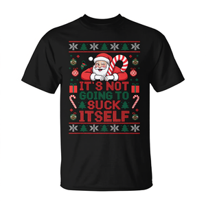 T-shirt Ugly Christmas Sweater It's Not Going To Suck Itself Holiday Design Noir Homme Xl - Product Image 2