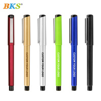 Stylo bille à roulement en plastique de luxe BKS Wholesale pour cadeaux d'affaires, 1,0 mm, avec logo personnalisé promotionnel