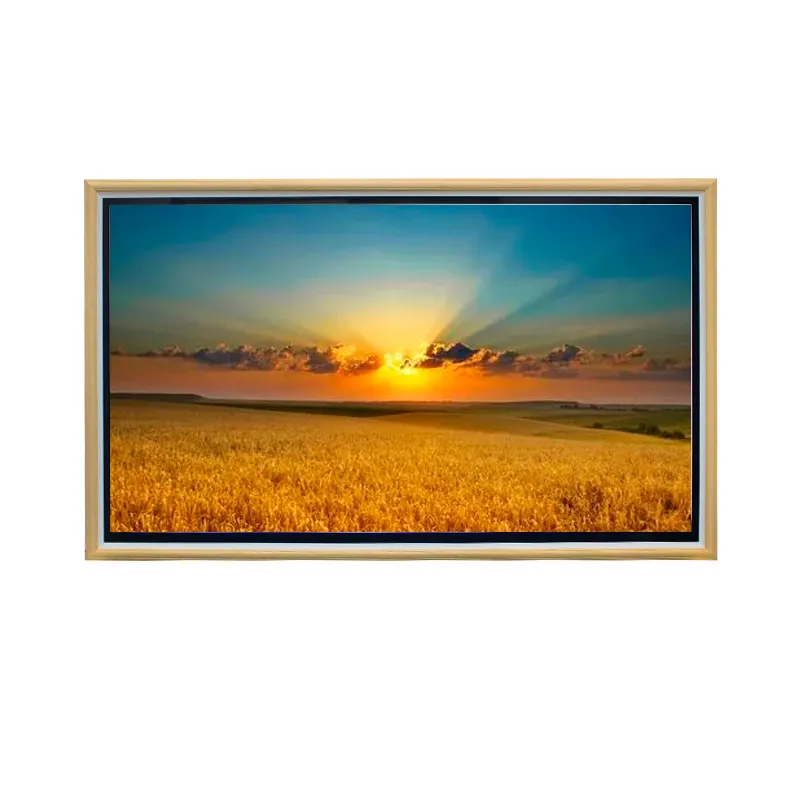 65 Inch Gallery Art Digital LCD Touch Screen Photo monitor Wall mounted Display with Wooden Bezel Frame