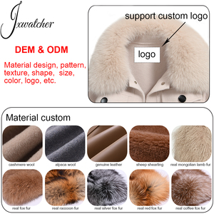 Cappotto di pelliccia di Cashmere per bambini all'ingrosso in pelliccia di vera volpe con collo di pelliccia da ragazza in Cashmere, pelliccia di Cashmere per bambini - Product Image 5