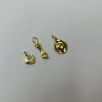 Ciondoli in ottone con logo personalizzato, placcati oro, con cuori rosa CZ e fiocchi a forma di gatto, per la creazione di gioielli fai da te