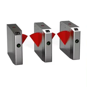 Security Turnstile Access Control RFID Facial Fingerprint Flap Barrier Gate For Office Gym