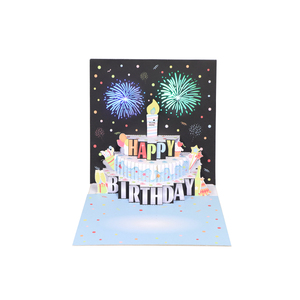 Kartu Ulang Tahun musikal 3D DENGAN Laser-Cut desain Pop-Up fitur tiup cetak Offset bahan kertas - Product Image 3