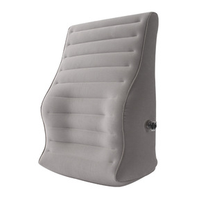 Inflatable Lumbar Support Pillow Light Gray Rectangle Portable For Office Car Travel Massage Cushion - Product Image 5