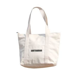 Customization Printed Nature Color Eco-friendly <b>Large</b> Capacity Reusable Heavy <b>Canvas</b> Tote <b>Bag</b> with Handle Extend to the Bottom a - Product Image 1