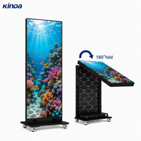 Layar LED Lipat Luar Ruangan Dalam Ruangan P1.25 P1.5 P1.8 Pitch Panel Layar Iklan LED Tanpa Sambungan Vertikal