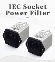 Filtre EMI monophasé industriel SNXRON IEC CW2A-T avec protection par fusible, prise de courant 1A-10A 115/250VAC, boîtier nickelé C14 C13