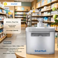 Fontaine à eau pour animaux de compagnie intelligente à piles, silencieuse, à circulation d'eau fraîche, sans fil, à détection automatique pour chats et chiens