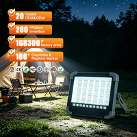 Expédition rapide, commande en gros, projecteur solaire LED 200W pour extérieur, type verre ABS, camping, pêche, portable, sortie USB