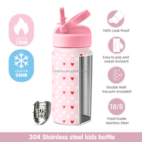 Gobelet DIY en acier inoxydable pour enfants avec couvercle de paille Sublimation Sippy Bouteille d'eau Thermos conique droit pour isolation chaude