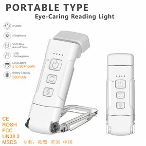 Portable <b>Rechargeable</b> Book <b>Light</b> Clip-on LED <b>Reading</b> Lamp Eye-Caring Bookmark <b>Light</b> for Night <b>Reading</b> - Product Image 2
