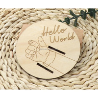 Cartes de développement pour nouveau-né en bois naturel personnalisables, cadeau, bracelet d'hôpital, plaque