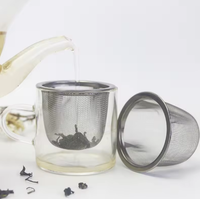 Grille en fil d'argent écologique Portable grand infuseur à thé en forme de panier couvercle tasse en forme de boule ustensile bouteille d'eau filtre à thé