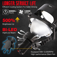 Nouvelle Arrivée Bi Led Projecteur Lentille 2.5 Pouces Double Lampe Coupe Biled Laser Projecteur 110W 6000K Super Lumineux H4 Laser Phare