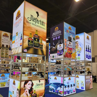 Boîtes à lumière de salon commercial Led rétro-éclairé SEG boîte à lumière Cube affichage étagères de stand d'exposition supermarché boîte à lumière signe pour événement