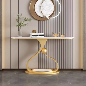 Luce stile di lusso in acciaio inox lastra di roccia <span class=keywords><strong>bianco</strong></span> foyer tavolo arte moderna console <span class=keywords><strong>da</strong></span> tavolo <span class=keywords><strong>soggiorno</strong></span> mobili - Product Image 4