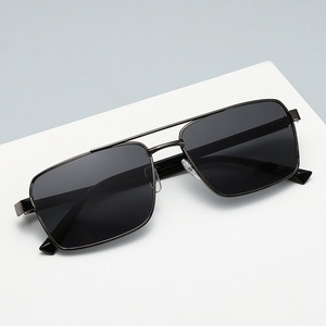 Double-Bridge Square Sunglasses Gold Frame Polarized UV400 For Fishing Driving Fashion - Product Image 2