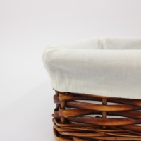 Panier de rangement pour linge de maison en osier personnalisé élégant et boîte de rangement avec doublure en tissu
