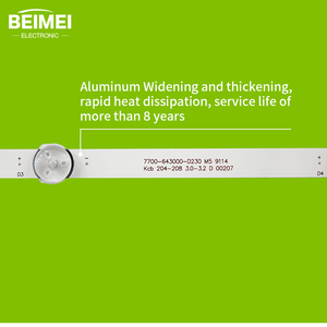 Bande de rétroéclairage LED pour téléviseur, aluminium, 7 LED, 43 pouces, pour Skyworth 43S750U <span class=keywords><strong>PPTV</strong></span> A43, lot de 3 pièces - Product Image 3