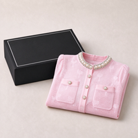 Nouvelle Collection Été 2026 - Robe en Maille Rose Amincissante à Motif Nœuds et Découpes, Coupe Trapèze pour Femme