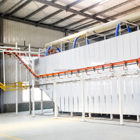 Système de peinture en poudre entièrement automatique clé en main avec fours de cuisson et de séchage et cabines de pulvérisation pour structures en acier