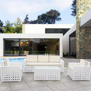 مبيعات مميزة تصميم فاخر فردي للأماكن الخارجية أريكة للحديقة من الخيزران مجموعة كراسي استراحة أثاث فناء المنزل مقاوم للماء - Product Image 3