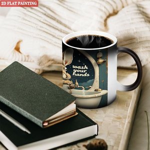Holiday Bulk Wholesale Sublimation Mug 11oz Frosted Black <b>Ceramic</b> Heat Activated <b>Cup</b> - Product Image 3