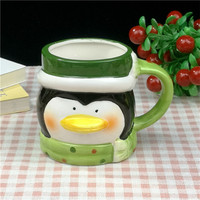 Collection de tasses à cadeau en céramique avec logo personnalisé peint à la main ensemble de tasses à thé et café de forme amusante bonhomme de neige joyeux pour les cadeaux de Noël