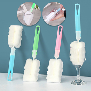 <b>Sponge</b> Cup Brush Cleaning Long-<b>Handled</b> Thermos Cup Bottle Brush Multi-Function Cup Washing Brush Water Cup Brush - Product Image 1