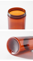 200ml Zylindrische Bernsteinfarbene PET-Plastikflasche für Augenmasken und Gesichtscreme, Brauner Kosmetikbehälter