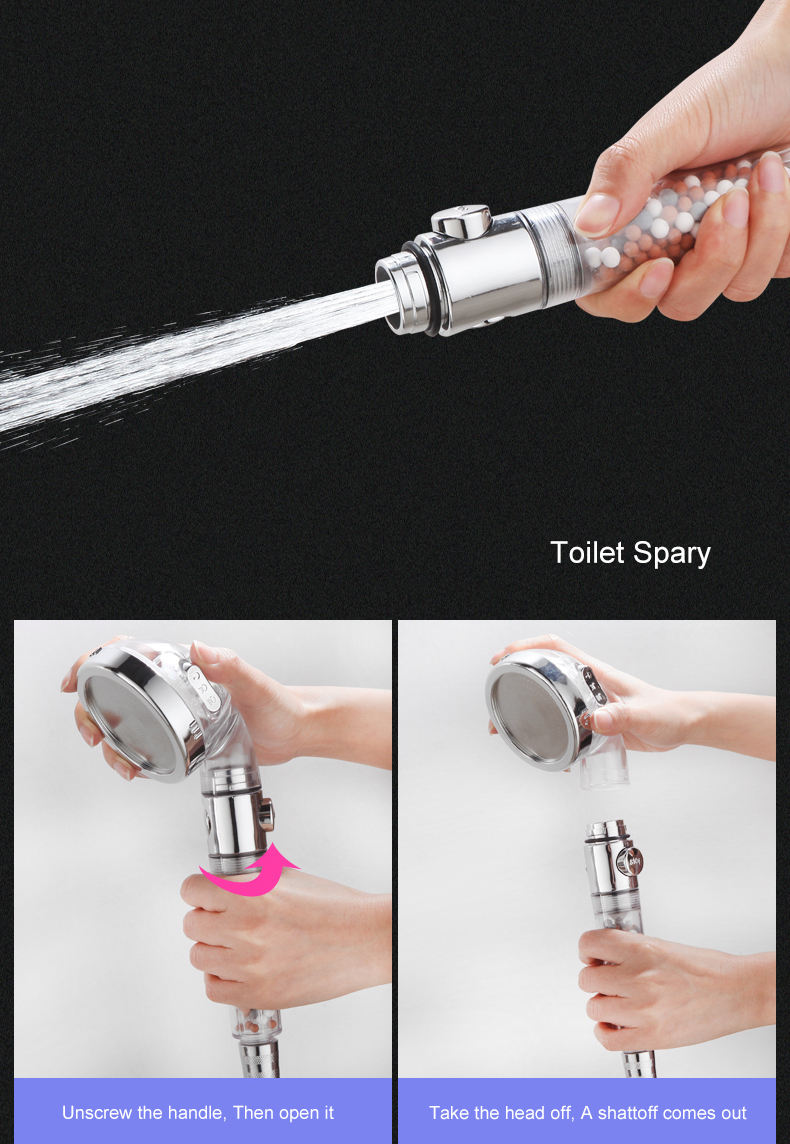 Filter Hand Rain Shower with Stop Button Filter Hand Rain Shower with Stop Button