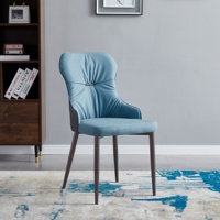 Chaise de salle à manger italienne de luxe, ensemble de table moderne de 6 pièces avec cadre en bois et métal en cuir PU velours coloré pour meubles de maison