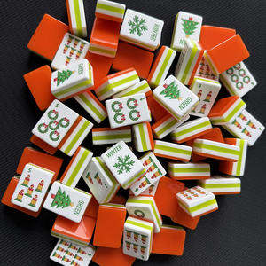 Tessere Mahjong Natalizie Americane in Acrilico a 4 Strati, 160 Pezzi, con Incisioni di Babbo Natale e Pupazzo di Neve, Produttore a Catena Completa - Product Image 5