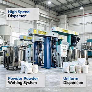 Machine de dispersion haute vitesse à conception hygiénique pour colle à <span class=keywords><strong>verre</strong></span>, contrôle numérique, puissance moteur 1,5KW-75KW - Product Image 1