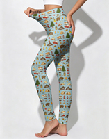 Legging Yoga Pinggang Tinggi Wanita Celana Ketat Slim Fit Motif Berkemah di Alam Liar Celana Olahraga Grafis Petualangan Alam Pakaian Aktif
