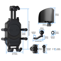 Support de téléphone pour moto avec chargeur sans fil 30W Type-C 15W, pare-soleil, anti-vibration, antivol, support de téléphone pour vélo
