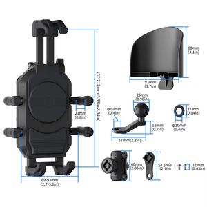 Soporte para Teléfono de Motocicleta con Cargador Inalámbrico de 15W y 30W Tipo-C, con Cubierta Protectora Solar, Antivibración y Antirrobo - Product Image 2