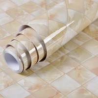 Rouleau de papier peint en marbre brillant peler et coller auto-adhésif PVC vinyle marbre 3D Film étanche pour la décoration de la maison