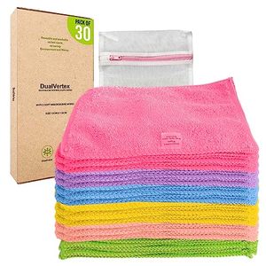 Chiffon démaquillant réutilisable pour le nettoyage du visage Chiffon en microfibre Lingettes polyvalentes en 6 couleurs avec 1x sac à linge - Product Image 1