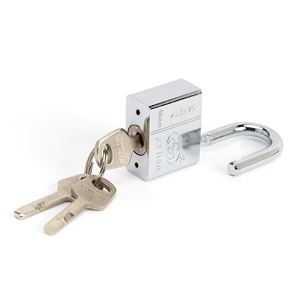 Yüksek Güvenlikli 70mm Krom Kaplama Çift Kilitli Dikdörtgen Anahtarlı Demir Asma Kilit - Product Image 4