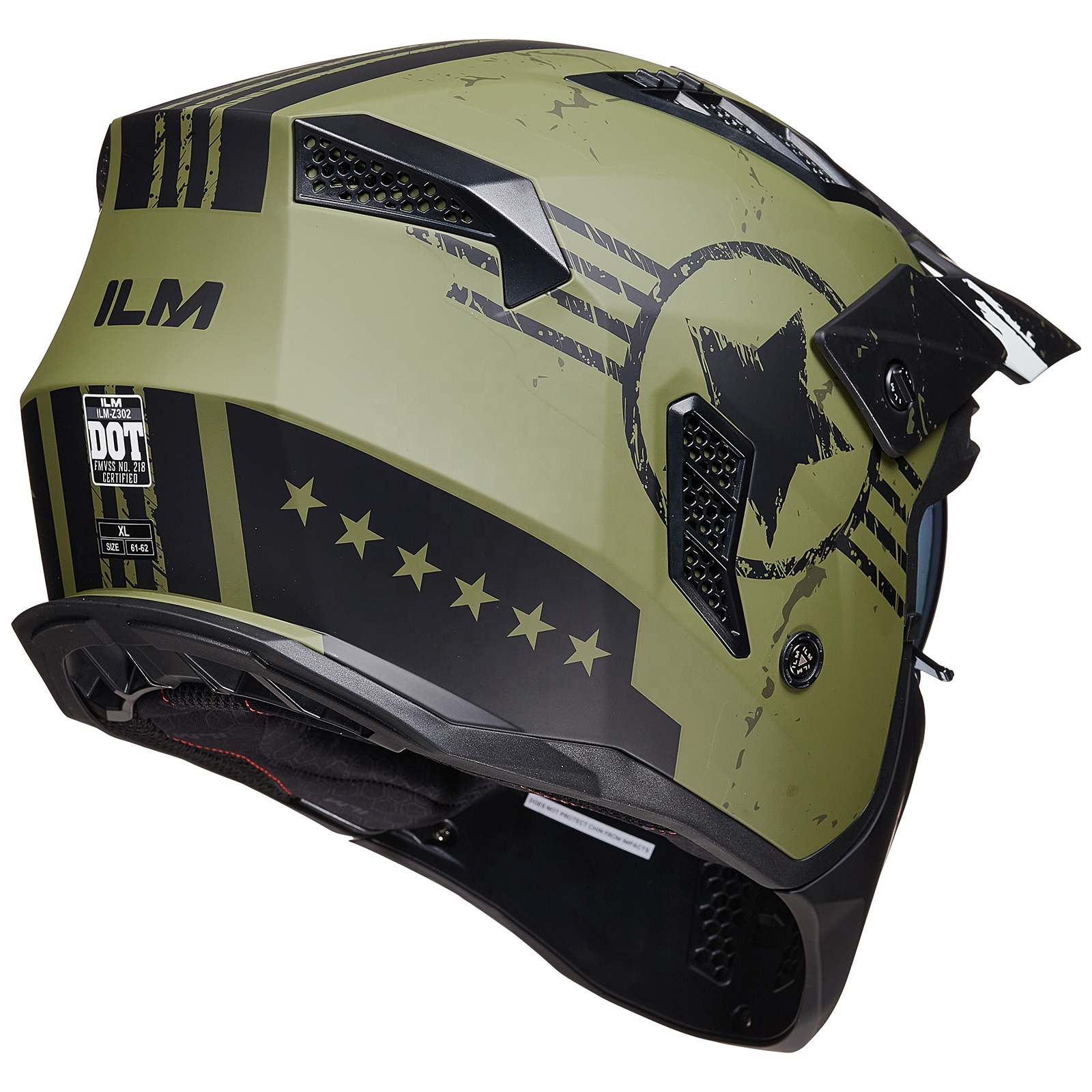 新品送料無料rehacerz(レアセル) Helmet Shoulderオリーブ ILM Z302 Motorcycle Helmets - DOT Safety Standard Wholesale