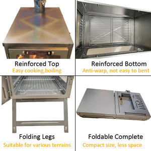 Stufa da tenda <span class=keywords><strong>TSG</strong></span> PLUS in titanio, stufa a legna pieghevole portatile leggera con 2 camini in vetro, stufa da tenda per campeggio e backpacking - Product Image 4