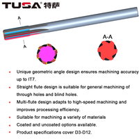 Alésoir en carbure monobloc IT7 haute précision à cannelures droites pour trous traversants et aveugles, multi-cannelures, améliore l'efficacité de l'usinage