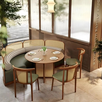 Ensemble de meubles de restaurant en cuir de luxe de haute qualité, canapé, banc, chaise, mobilier moderne, écologique, durable, banquette de salle à manger pour hôtel