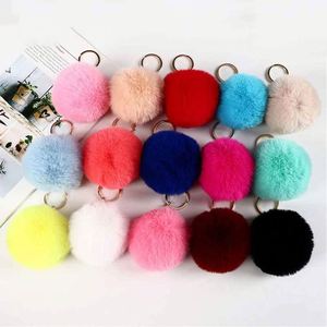 Customizable Wholesale Love Ball Girls Bag Key Keychain Fluffy Plush Heart Shape Keychain - Product Image 5