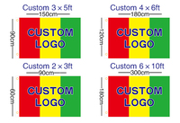 Livraison rapide, ODM personnalisé, drapeaux en polyester double face 3x5 de 100 cm x 150 cm avec logo, résistants aux UV, sublimation par transfert thermique, pour événements et entreprises