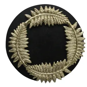 Wholesale Rough Brass Plated Aluminium And MDF Home Wall Decorative Wreath Classic Style Customized