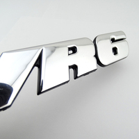 Vente en gros d'autocollants de calandre de voiture VR6 en plastique noir brillant personnalisés, emblèmes, logos, autocollants pour calandre de voiture VW Golf